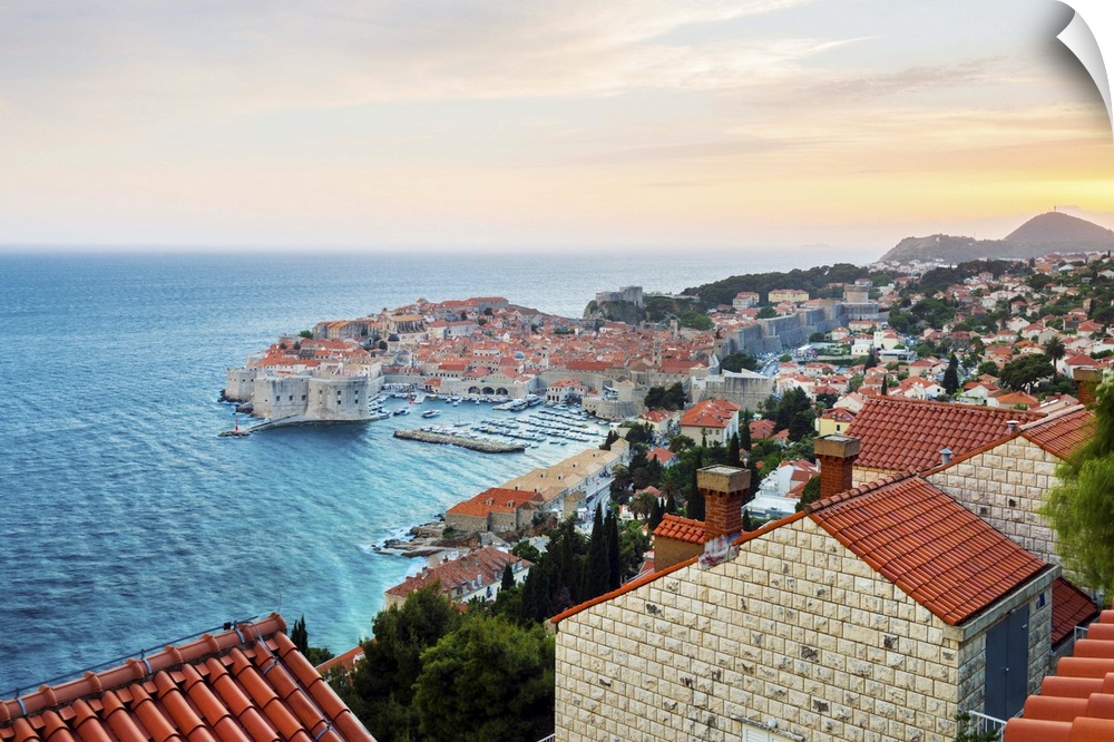 Croatia, Dalmatia, Dubrovnik, Old town. View over the old town.
