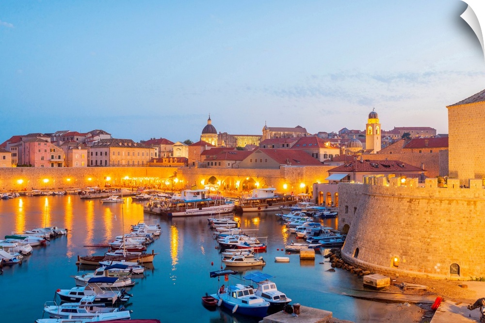 Croatia, Dubrovnik, Boats In The Old Town Harbour