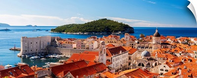 Croatia, Dubrovnik, View Of The Old Town Rooftops