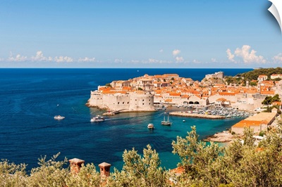 Croatia, Dubrovnik, View Over The Old Town And Harbour