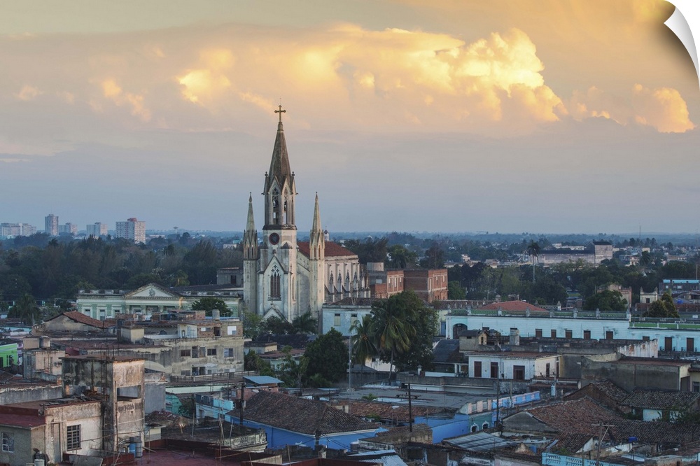 Cuba, Camaguey Province, Camaguey, View of city looking towards  Iglesia de Nuestra Corazon de Sagrado Jesus - The Sacred ...