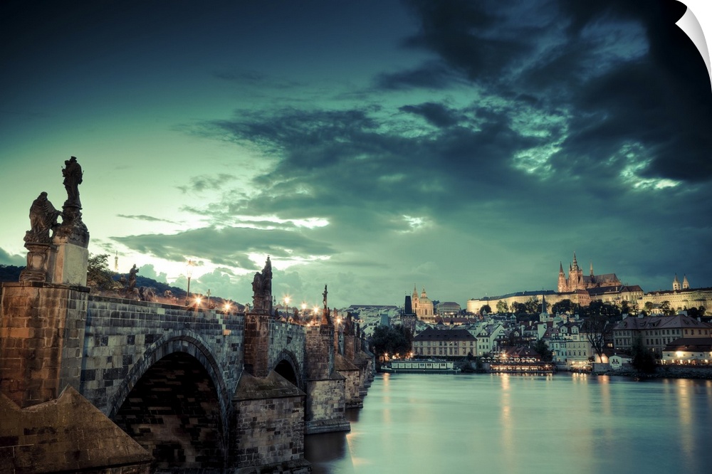 Czech Republic, Prague, Stare Mesto (Old Town), Charles Bridge, Hradcany Castle and St. Vitus Cathedral
