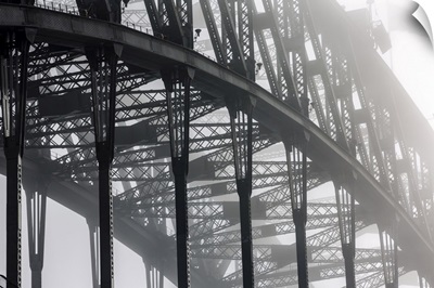Detail Of Sydney Harbour Bridge In Fog, Sydney, New South Wales, Australia