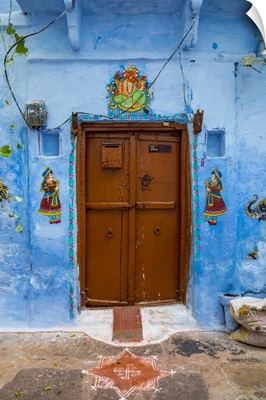 Door Detail In The Old Town Of Udaipur, Rajasthan, India