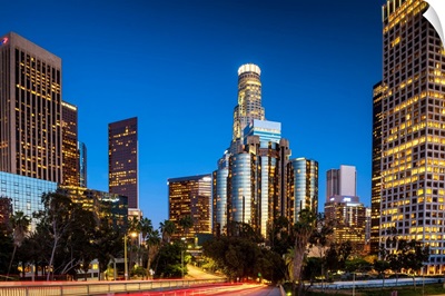 Downtown Skyline At Night, Los Angeles, California, USA