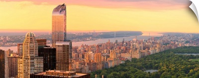East Coast, New York, Manhattan, looking up the Hudson river past Central park