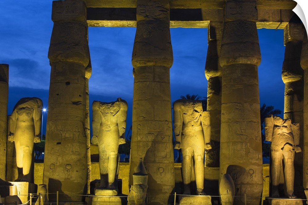 Egypt, Luxor, Luxor Temple, The  First Court, Statues of Ramesses II