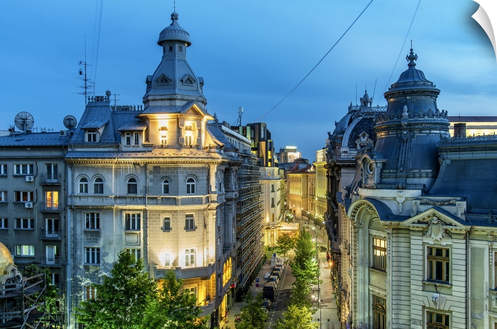 Elegant buildings dating back to the 19th century and the beginning of the 20th century, in the old town of Bucharest. Rom...