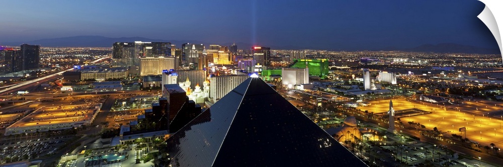 Elevated view of casinos on The Strip, Las Vegas, Nevada