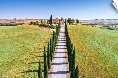 Elevated View Of Poggio Covili, Val D'orcia, Tuscany, Italy