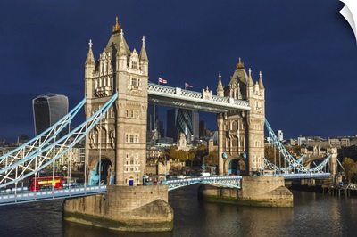 England, London, Tower Bridge And The City Of London Skyline