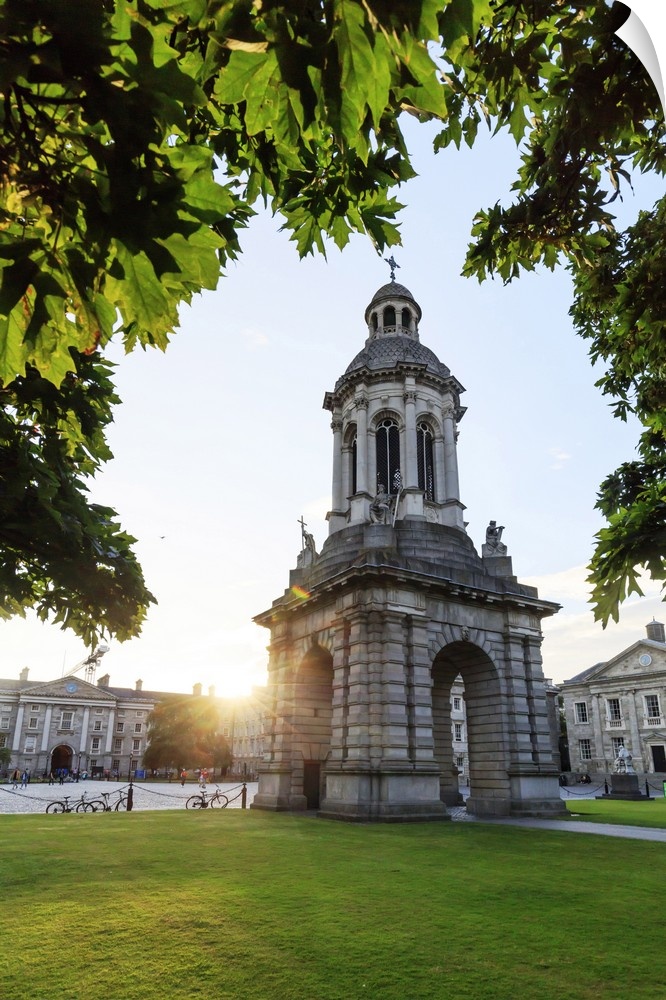 Europe, Dublin, Trinity college at sunset