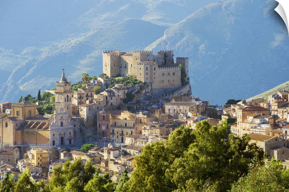 Europe, Italy, Sicily, Caccamo, Norman Castle.