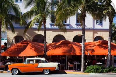 Florida, Miami Beach, South Beach hotels on Ocean Drive, 1955 Chevrolet car