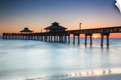 Fort Myers Pier At Sunset, Florida, USA
