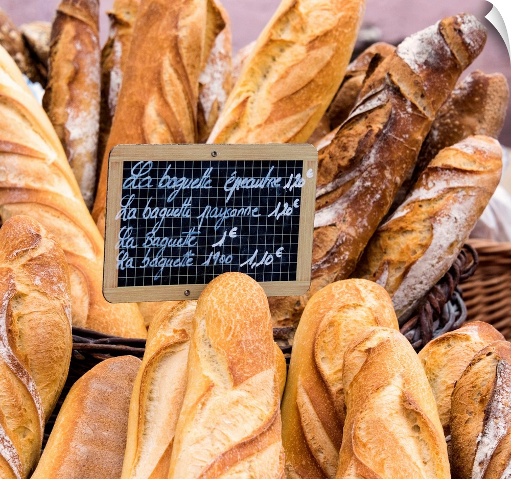 Fresh Bread Sold At The Local Market In Colmar, Alsatian Wine Route, France
