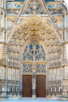 Front Portal Entrance Of Cathedrale Saint-Gatien Cathedral, Indre-Et-Loire, France