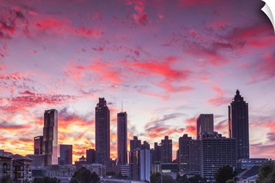 Georgia, Atlanta, city skyline from Interstate 20