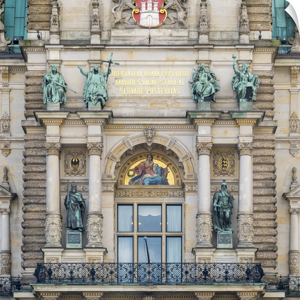 Germany, Hamburg. Neo-renaissance facade of Hamburg Rathaus (City Hall).