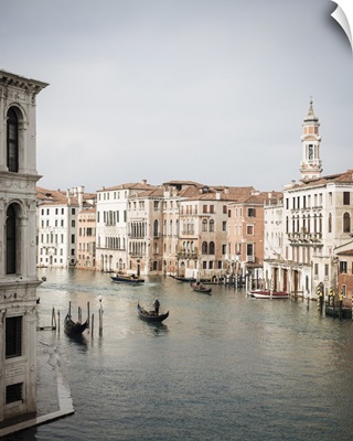 Gondolas On Grand Canal, Venice, Veneto Province, Italy, Europe