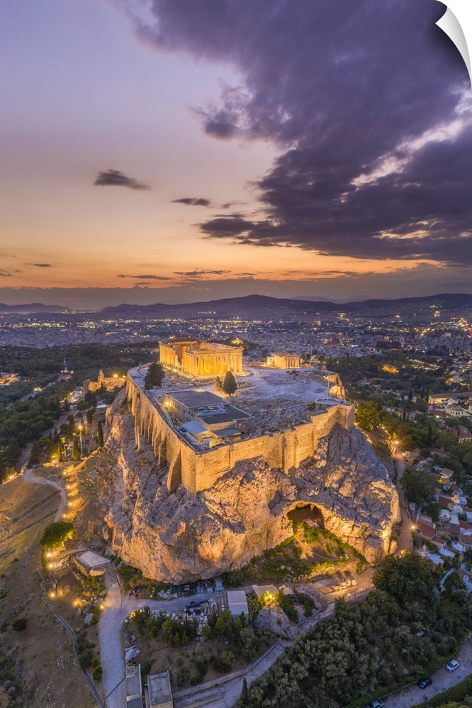 Greece, Athens, Aerial view of the Parthenon.