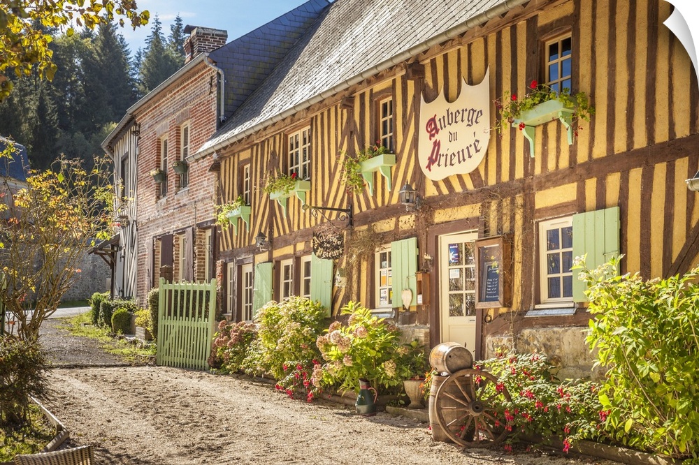 Historic Inn Auberge du Prieure in Saint-Hymer, Calvados, Normandy, France.