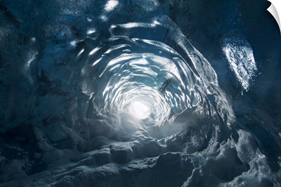 Hole Inside An Ice Cave In The Vatnajokull National Park, Iceland
