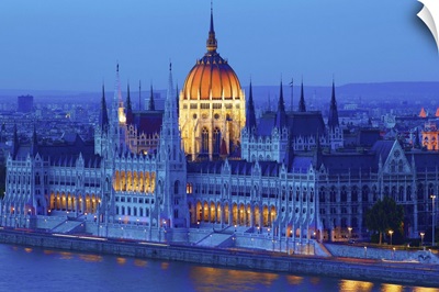 Hungarian Parliament Building at Dusk, Budapest, Hungary
