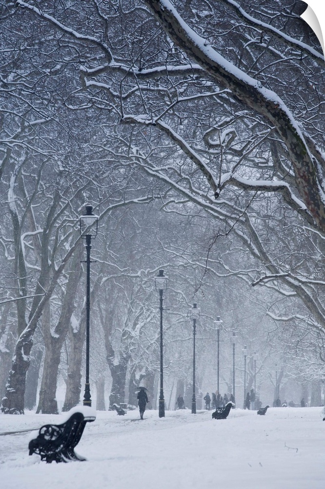 Hyde Park Snow Scene, London, England