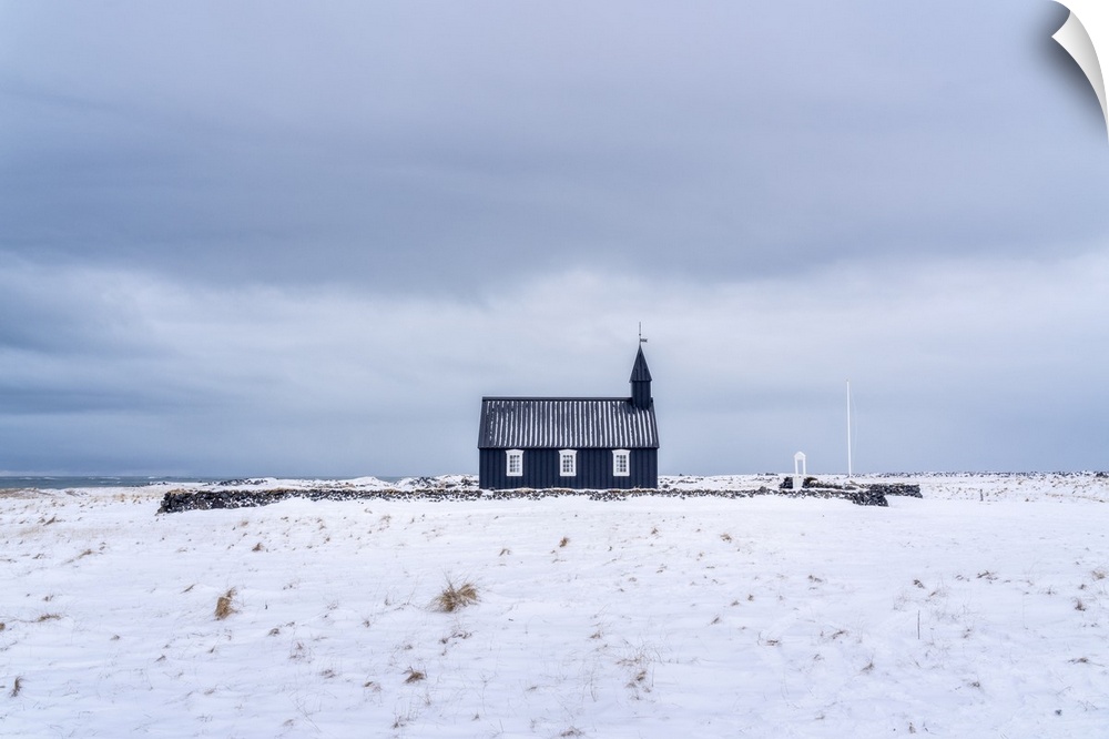Iceland: the famous black church of Buda in the Snaefellsnes peninsula