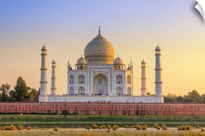 India, Taj Mahal Memorial At Sunset