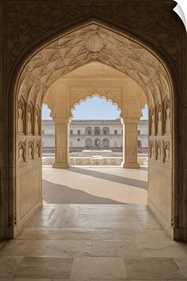 India, Uttar Pradesh, Agra, Agra Fort, view of the Anguri Bagh gardens