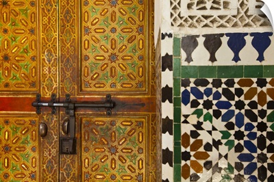 Interior door detail, Moulay Ismal Mousoleum, Medina, Meknes, Morocco
