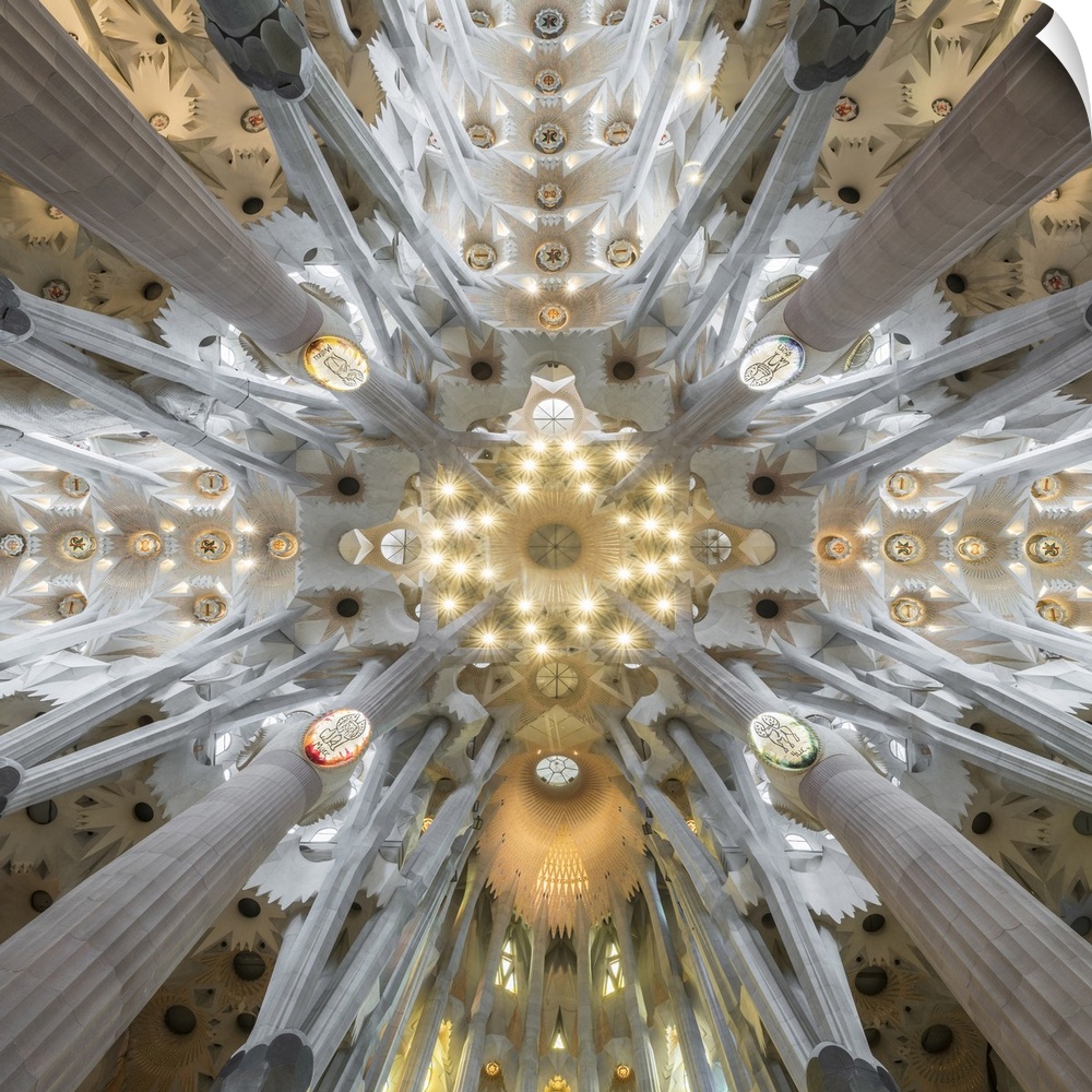 Interior of Sagrada Familia, Barcelona, Catalonia, Spain.