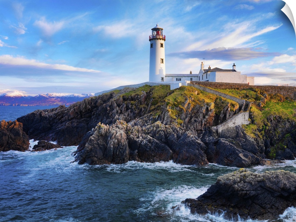 Ireland, County Donegal, Fanad, Fanad lighthouse at dusk.