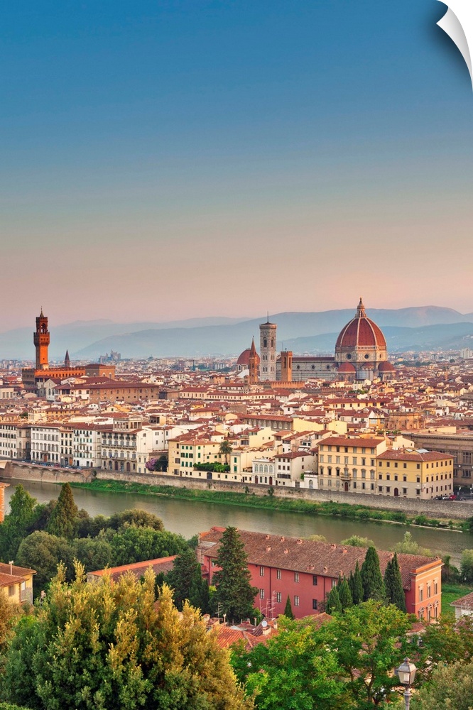Italy, Italia. Tuscany, Toscana. Firenze district. Florence, Firenze. Duomo Santa Maria del Fiore,  View over the city fro...