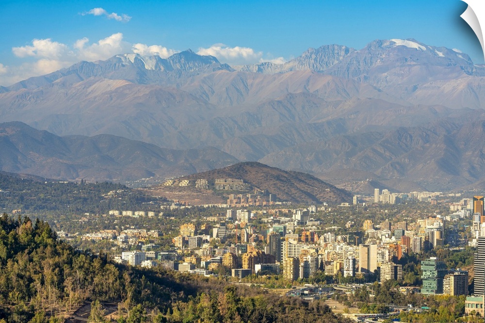 Jardin del Este and Las Condes neighborhoods under The Andes, Santiago, Santiago Province, Santiago Metropolitan Region, C...