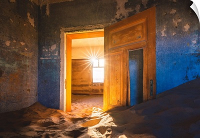 Kolmanskop, Luderitz, Namibia, Africa. Inside Of An Abandoned Building.