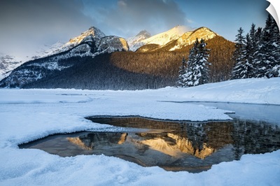 Lake Louise Reflections In Winter, Alberta, Canada