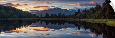 Lake Matheson At Sunrise, New Zealand