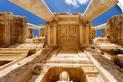 Library Of Celsus, Ruins Of Ancient Ephesus, Selcuk, Turkey, Bottom To Top View