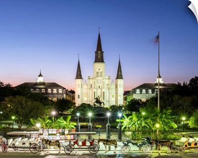 Louisiana, New Orleans, French Quarter. Jackson Square and St. Louis Cathedral