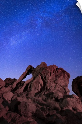 Milky Way Above Elephant Rock Formation, Valley Of Fire State Park, Nevada