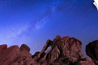 Milky Way Above Elephant Rock Formation, Valley Of Fire State Park, Nevada