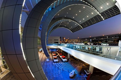 Modern architecture of Terminal 3 of Dubai International Airport, Dubai