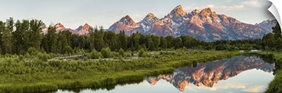 Mount Moran in Oxbow Bend of the Snake River in Grand Teton National Park, Wyoming