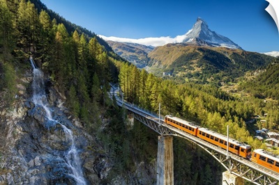 Mountain Train & Matterhorn, Zermatt, Valais Region, Switzerland