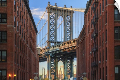 New York, Brooklyn, Dumbo, Manhattan Bridge and Empire State Building