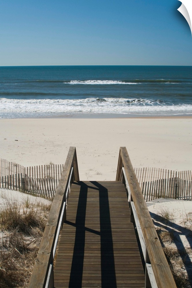 USA, New York, Long Island, The Hamptons, Westhampton Beach, beach view from beach stairs