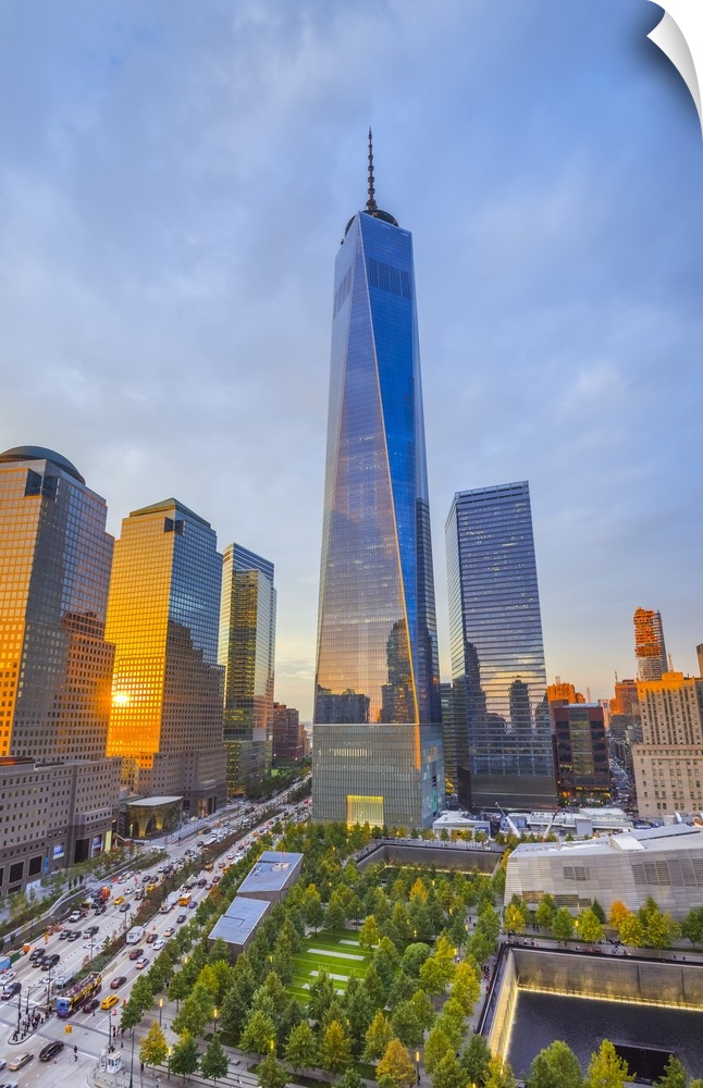 USA, New York, Manhattan, Downtown, World Trade Center, Freedom Tower or One World Trade Center.